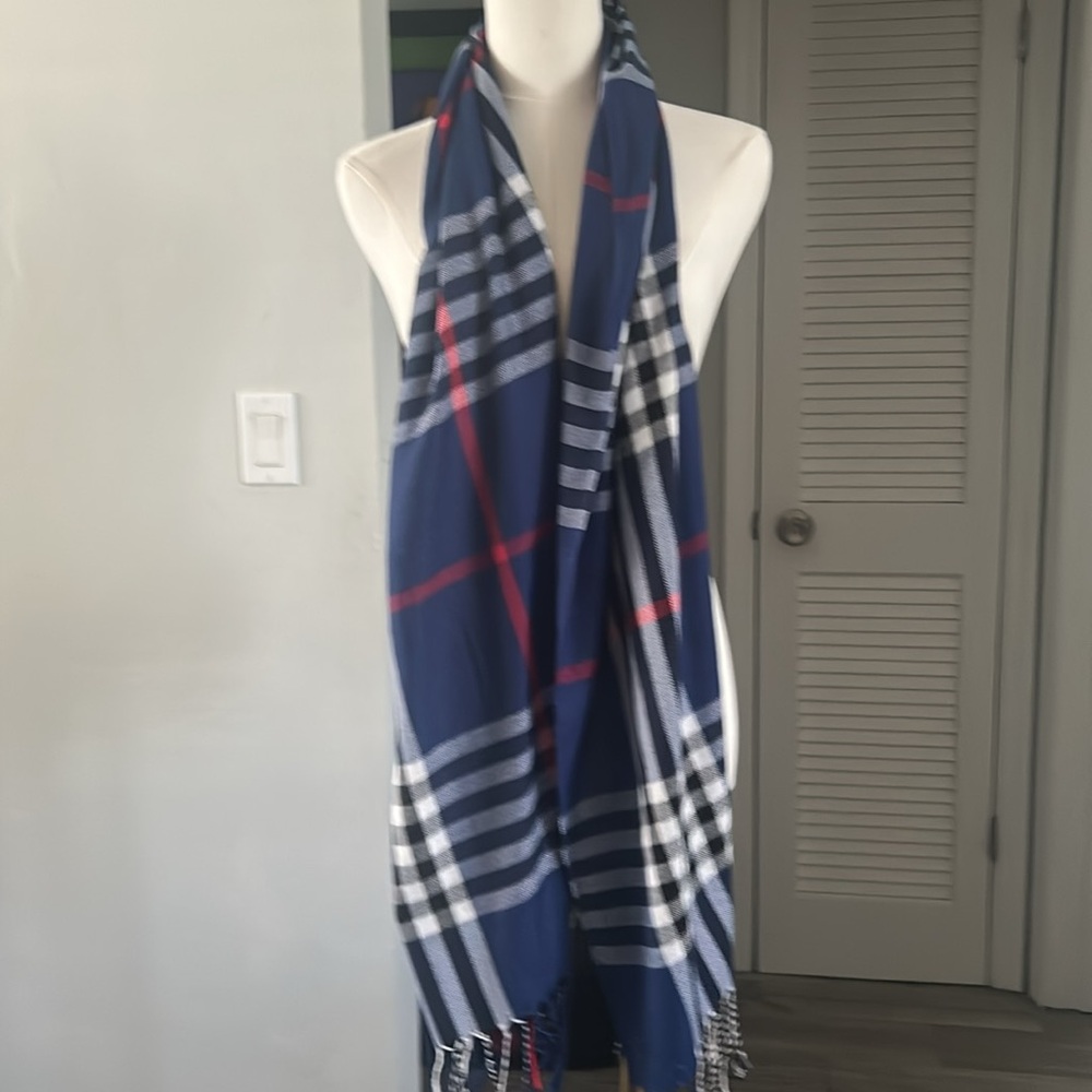 Plaid Pashmina scarf